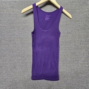 American Eagle Purple Ribbed Tank Top Womens Small Scoop Neck Sleeveless Basic